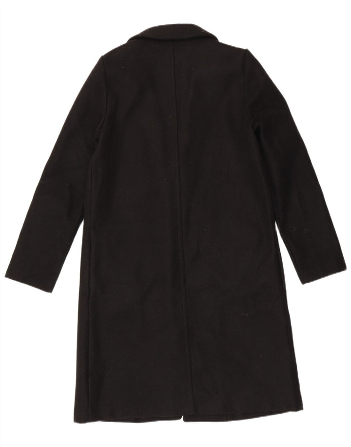 ZARA Womens Open Overcoat UK 10 Small Black Polyester