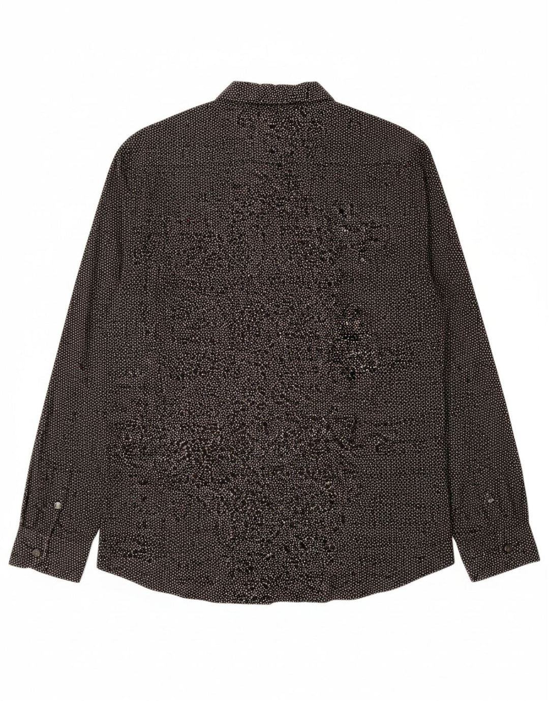DIESEL Mens Slim Fit Shirt 2XL Black Spotted Cotton