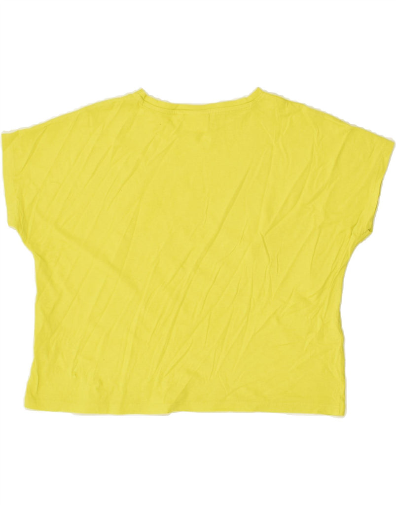 ELLESSE Womens Crop Graphic T-Shirt Top UK 6 XS Yellow Cotton | Vintage Ellesse | Thrift | Second-Hand Ellesse | Used Clothing | Messina Hembry 