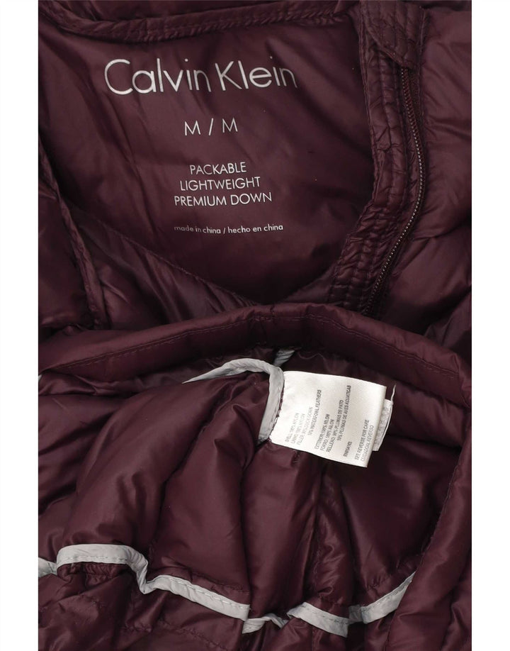 Calvin Klein Womens Padded Coat UK 14 Medium Burgundy Nylon