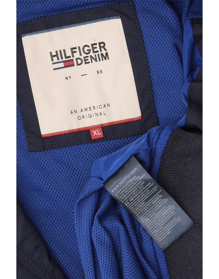 Tommy Hilfiger Mens Bomber Jacket UK 42 XL Navy Blue Polyamide