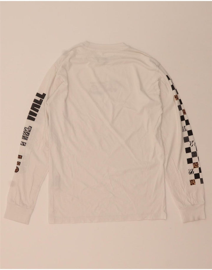 VANS Mens Classic Fit Graphic Top Long Sleeve Small White Cotton