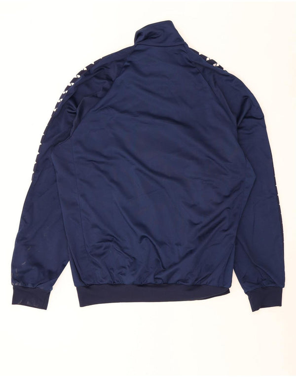 Arena Mens Graphic Tracksuit Top Jacket XL Navy Blue Colourblock Polyester