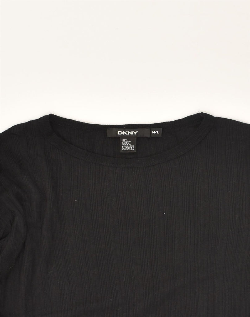 DKNY Womens Oversized Top Long Sleeve UK 12 Medium Black Cotton | Vintage Dkny | Thrift | Second-Hand Dkny | Used Clothing | Messina Hembry 