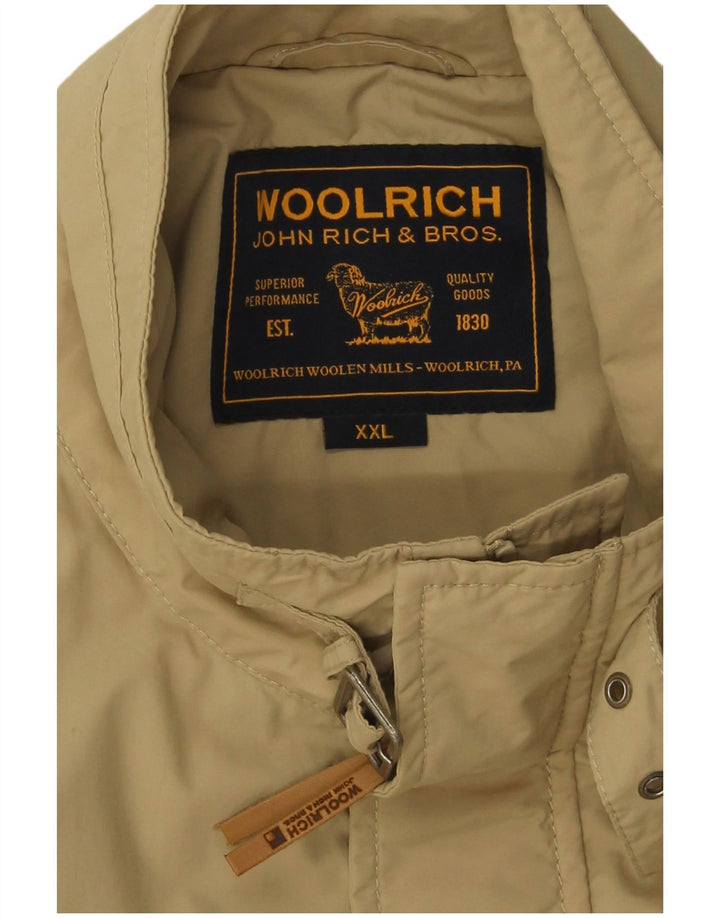 Woolrich Mens Military Jacket UK 44 2XL Beige Nylon
