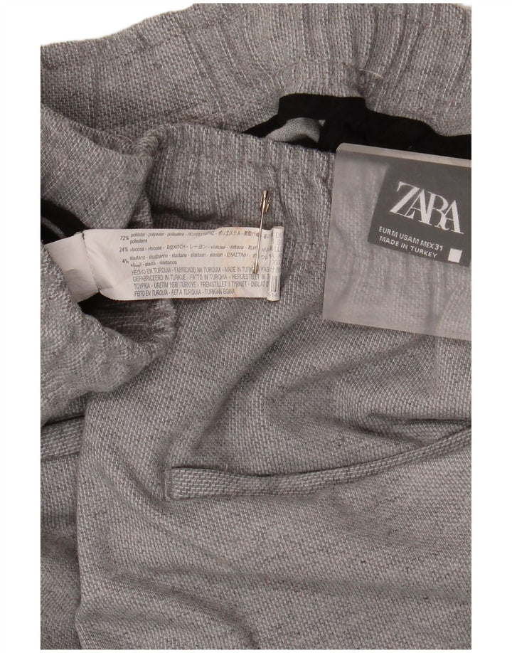 ZARA Mens Tapered Chino Trousers Medium W32 L28 Grey Polyester