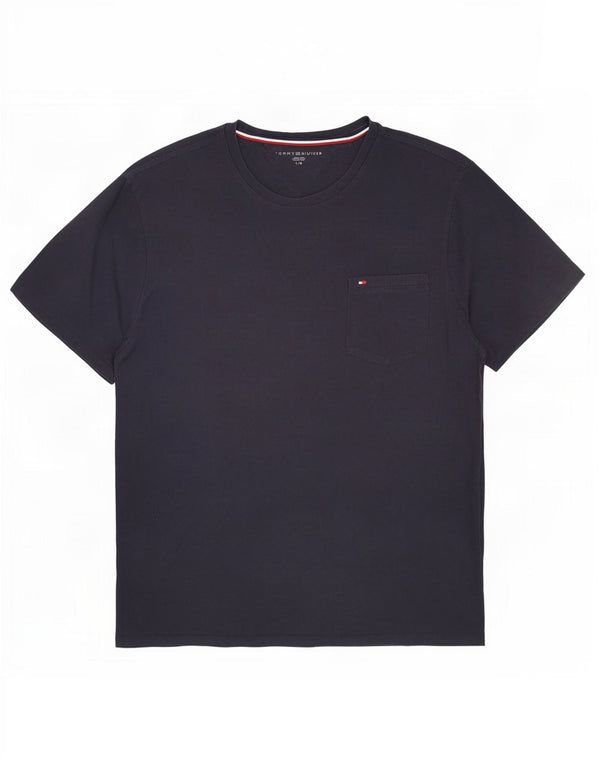 Tommy Hilfiger Mens T-Shirt Top Large Navy Blue Cotton