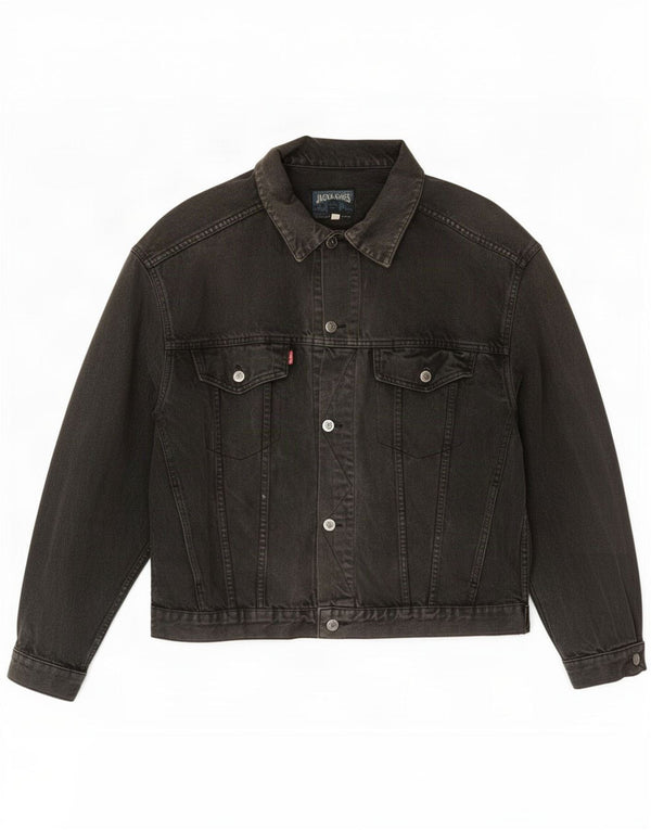 Jack & Jones Mens Denim Jacket UK 40 Large Black