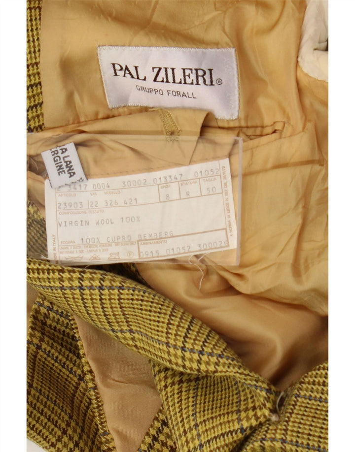 Pal Zileri Mens 2 Button Blazer Jacket IT 50 Large Green Houndstooth