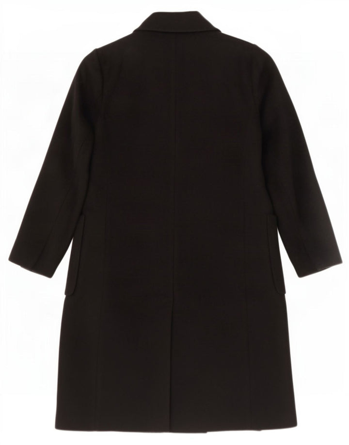 Marks & Spencer Womens Double Breasted Coat UK 14 Medium Black Wool