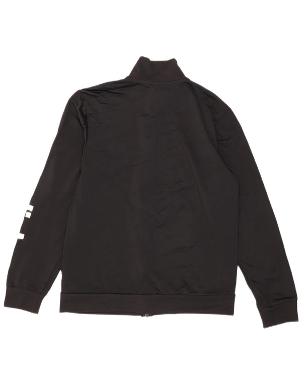 Adidas Mens Graphic Tracksuit Top Jacket UK 44/46 Large Black Polyester