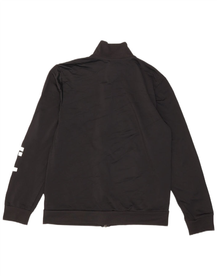 Adidas Mens Graphic Tracksuit Top Jacket UK 44/46 Large Black Polyester