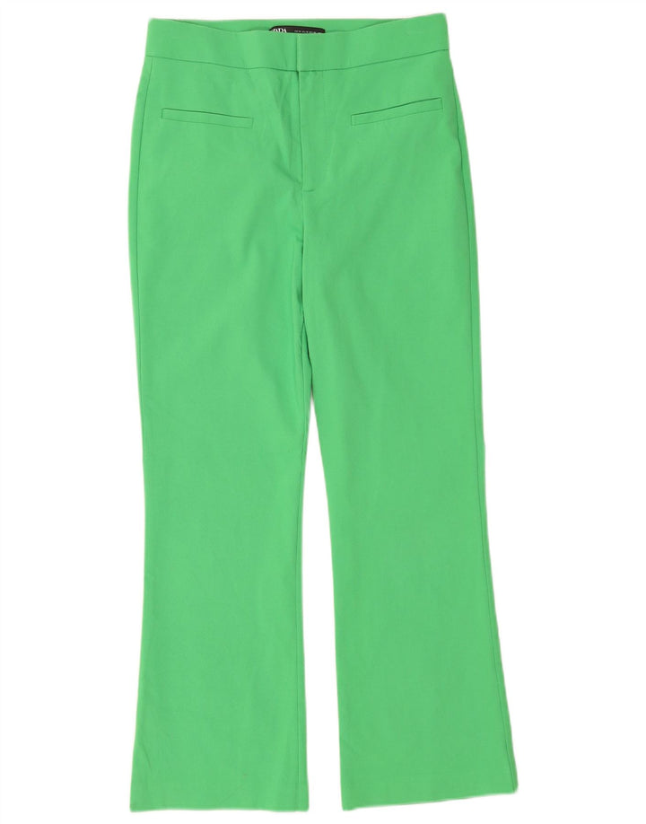 Zara Womens Bootcut Cropped Trousers Medium W28 L25 Green