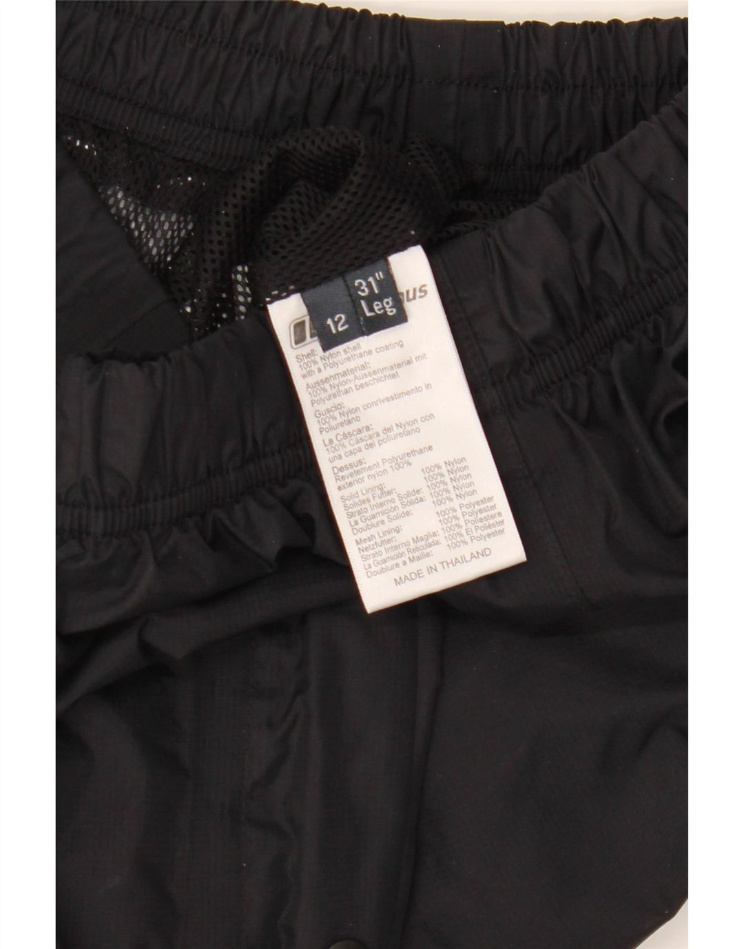BERGHAUS Womens Tracksuit Trousers UK 12 Medium  Black Nylon