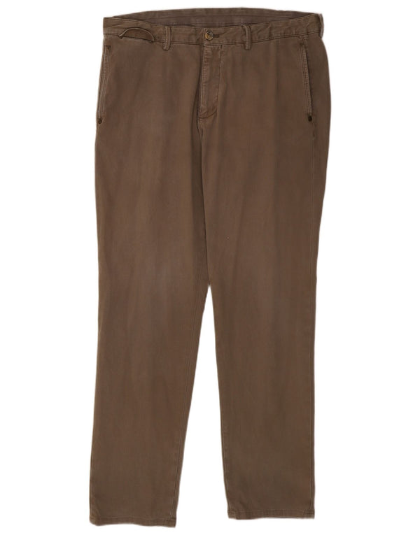 Massimo Dutti Mens Casual Fit Slim Chino Trousers EU 46 XL W36 L31 Beige