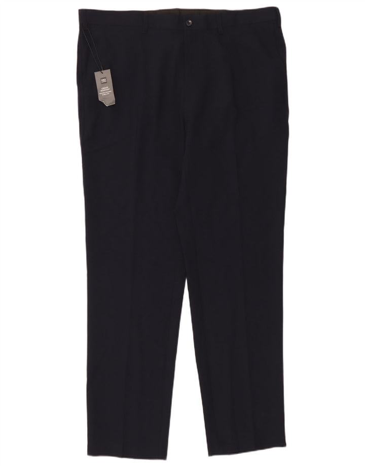Marks & Spencer Mens Slim Chino Trousers W40 L33 Navy Blue Polyester