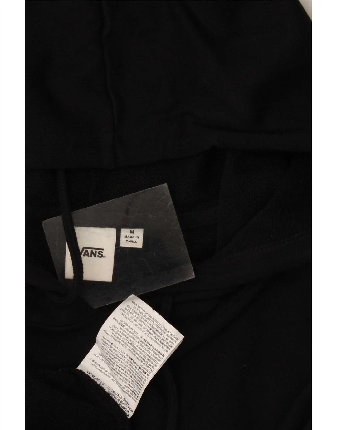 Vans Mens Graphic Hoodie Jumper Medium Black Geometric Cotton