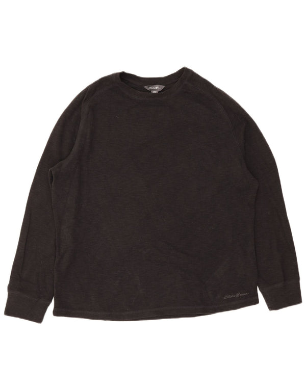 Eddie Bauer Mens Top Long Sleeve XL Black Cotton