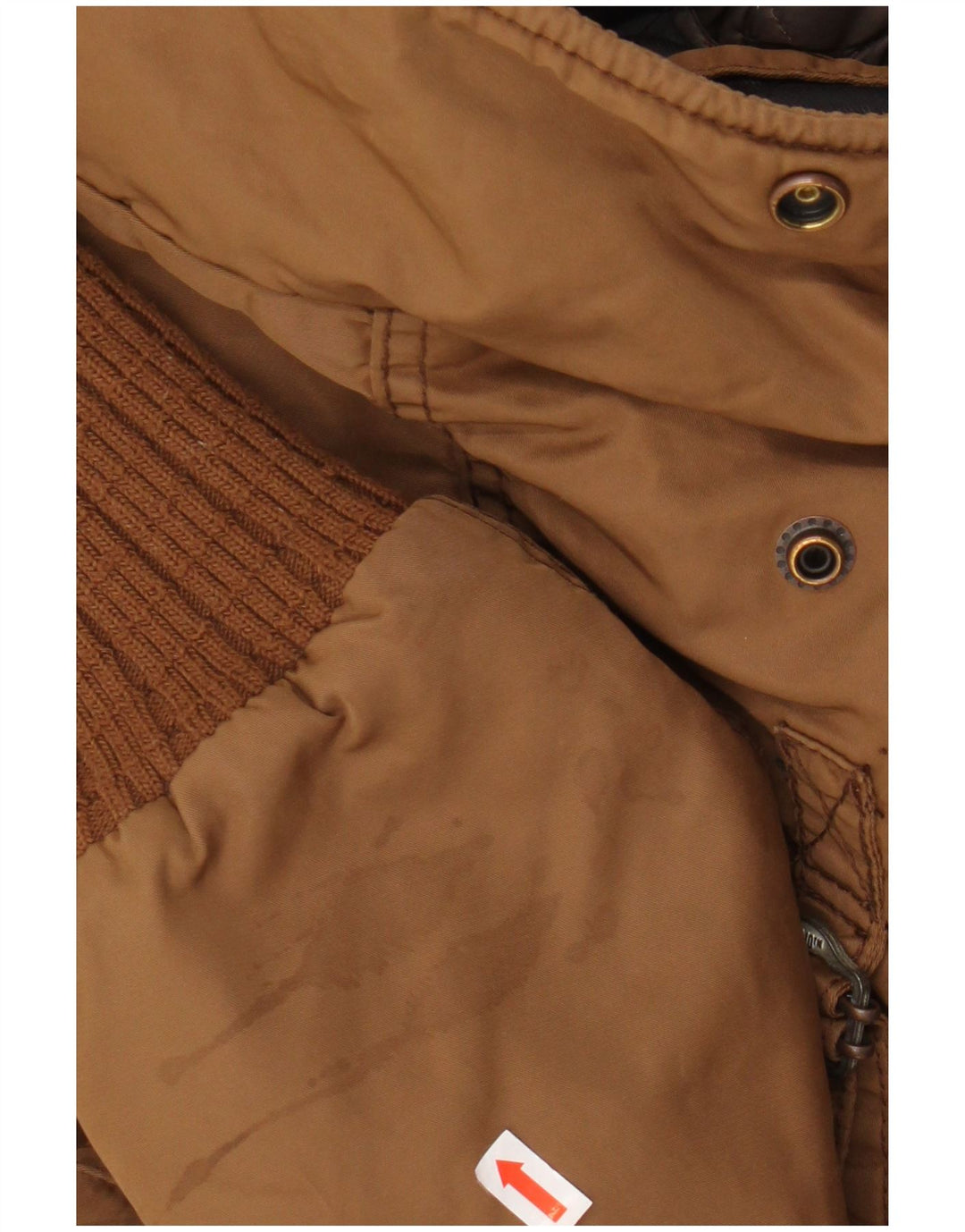 KHUJO Womens Military Hooded Parka Jacket UK 14 Medium Brown Polyester