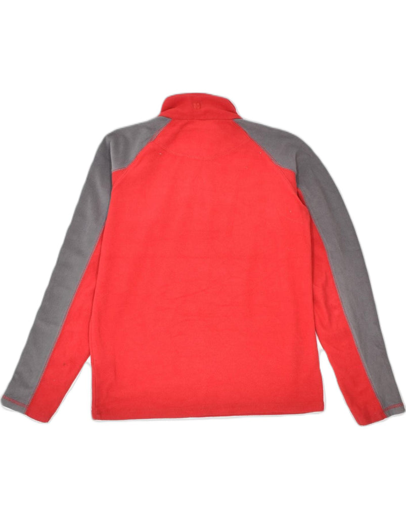 MOUNTAIN WAREHOUSE Boys Zip Neck Fleece Jumper 11-12 Years Red Colourblock | Vintage | Thrift | Second-Hand | Used Clothing | Messina Hembry 