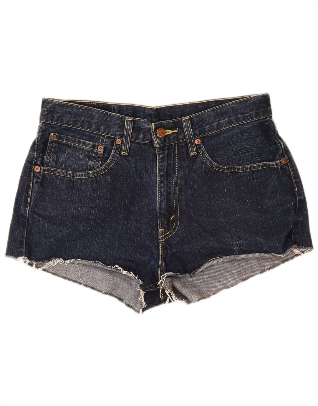 LEVI'S Womens 751 Denim Shorts W31 Medium Navy Blue Cotton
