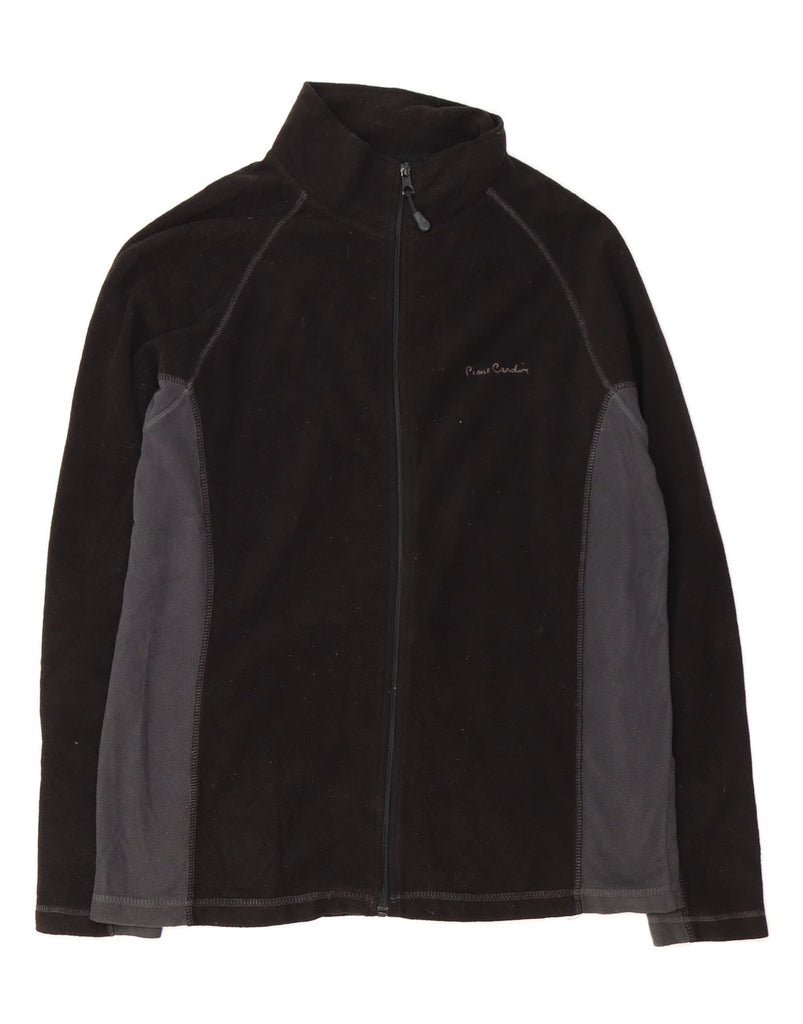 PIERRE CARDIN Mens Fleece Jacket UK 40 Large Black Colourblock Polyester Vintage Pierre Cardin and Second-Hand Pierre Cardin from Messina Hembry 