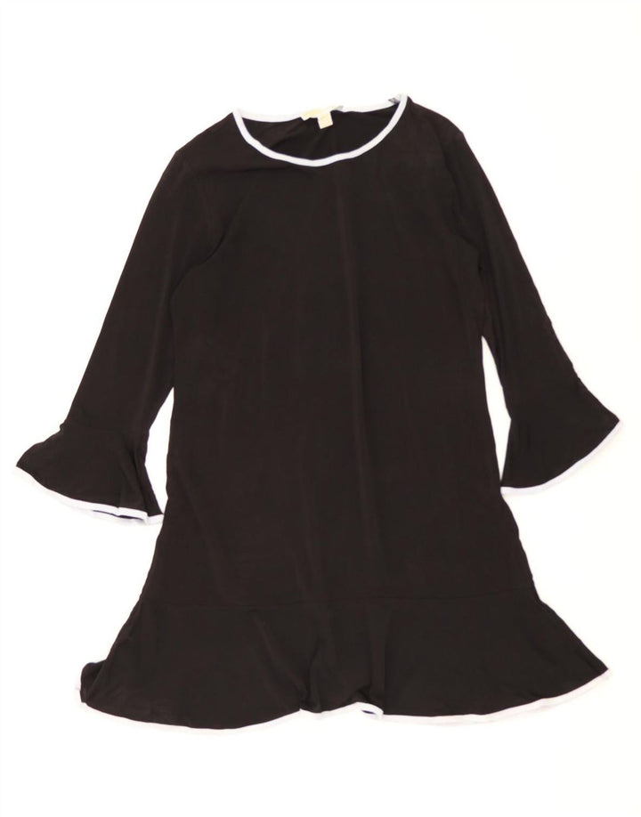 MICHAEL KORS Womens 3/4 Sleeve A-Line Dress UK 14 Large Black Polyester Vintage Michael Kors and Second-Hand Michael Kors from Messina Hembry 