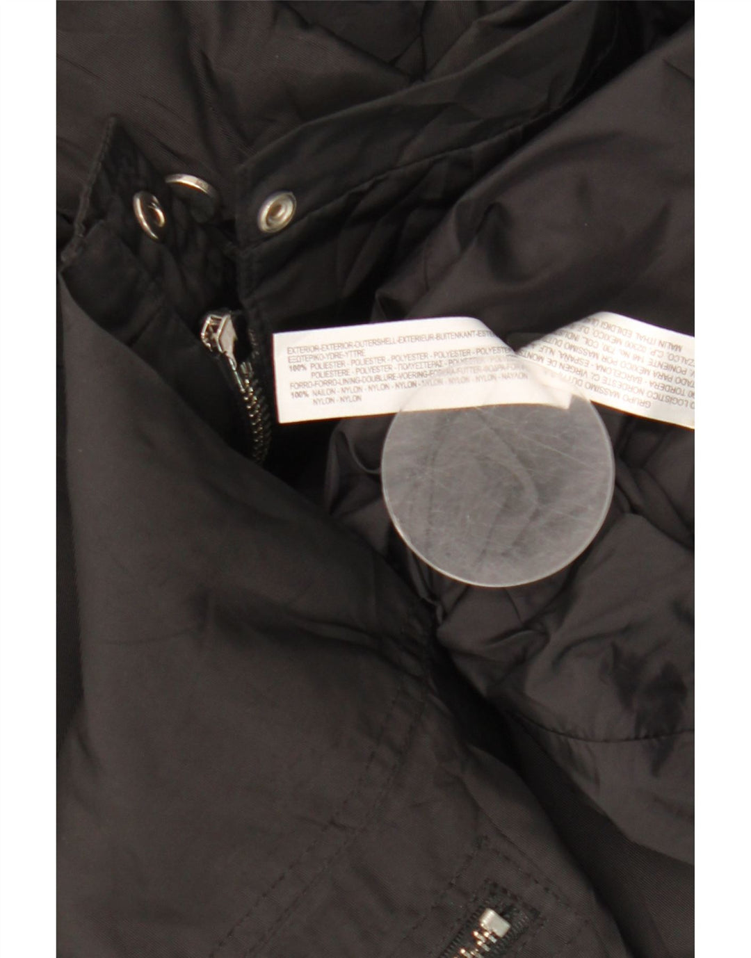 Massimo Dutti Womens Hooded Windbreaker Jacket UK 14 Medium Black Polyester