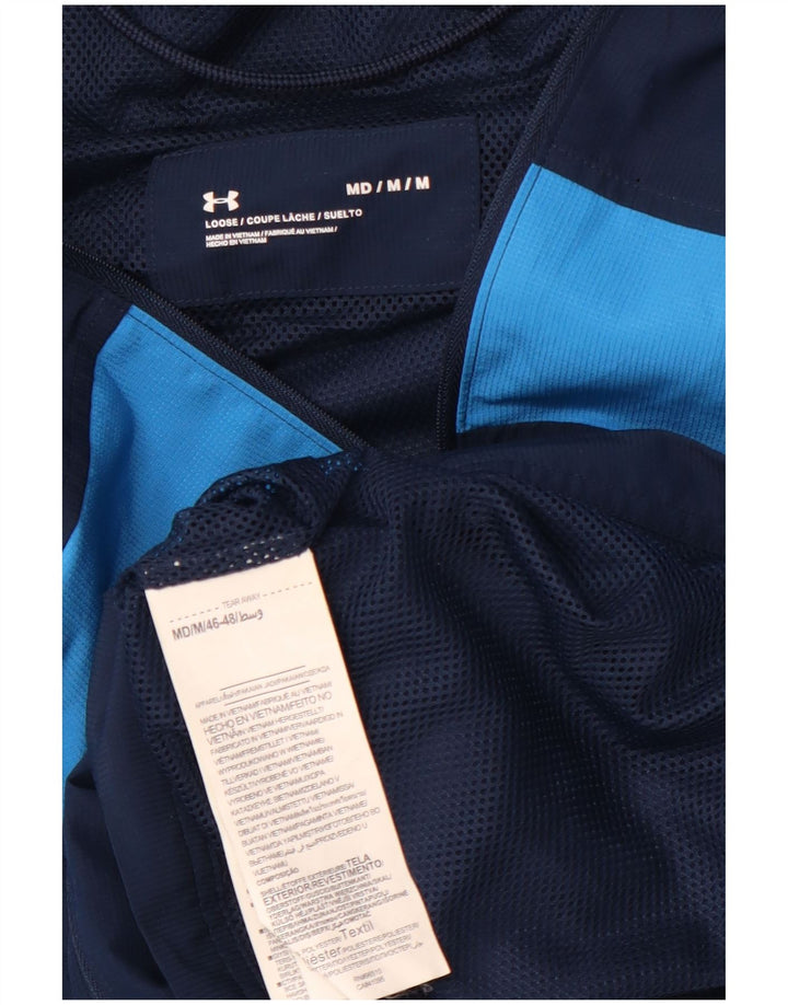UNDER ARMOUR Mens Tracksuit Top Jacket Medium Blue Colourblock Sports
