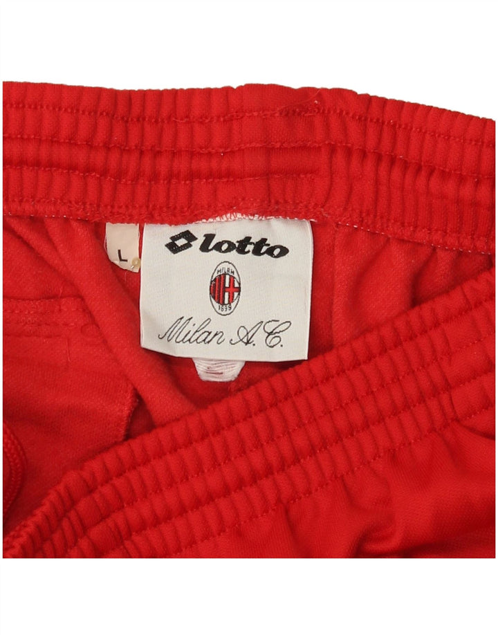 LOTTO Womens Graphic Tracksuit Trousers Joggers UK 16 Large Red Polyester