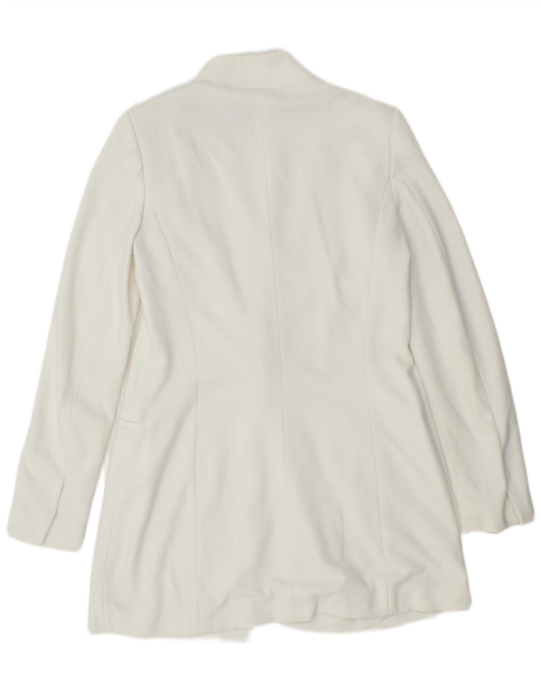ZARA Womens Longline Blazer Jacket UK 12 Medium White Polyester