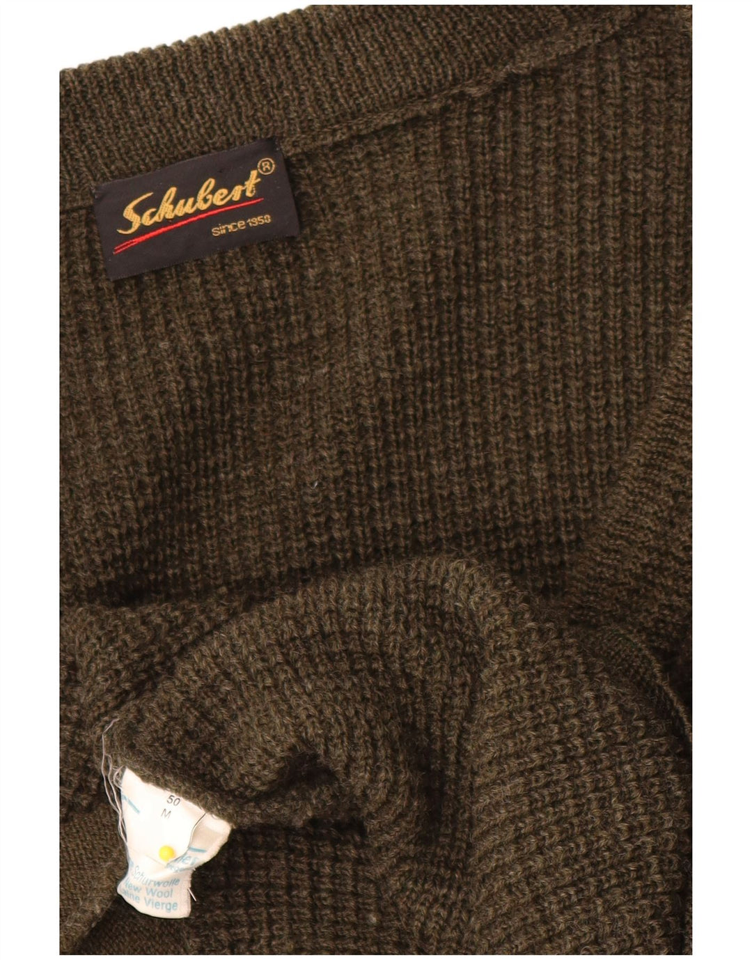 Vintage Mens Cardigan Sweater IT 50 Medium Khaki New Wool