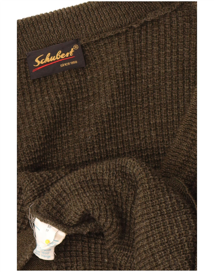 Vintage Mens Cardigan Sweater IT 50 Medium Khaki New Wool