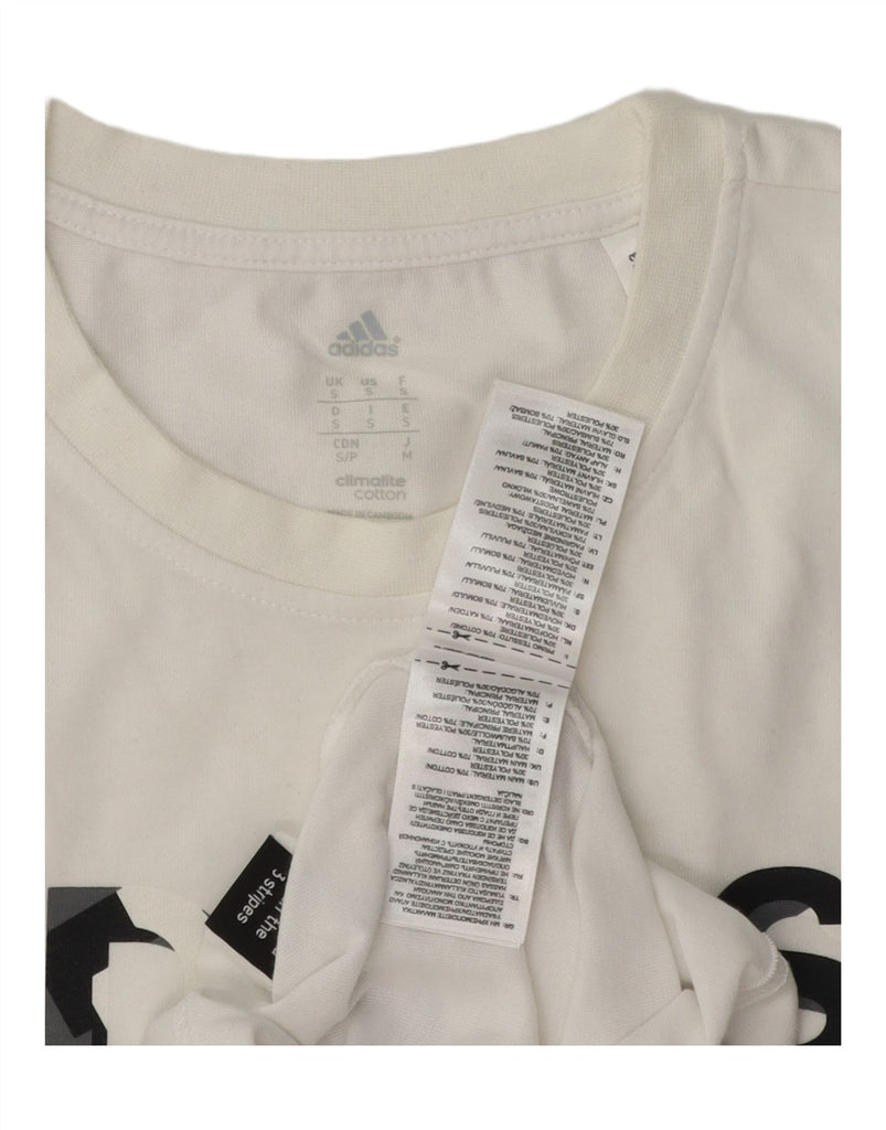 ADIDAS Mens Climalite Graphic Vest Top Small White Cotton Vintage Adidas and Second-Hand Adidas from Messina Hembry 