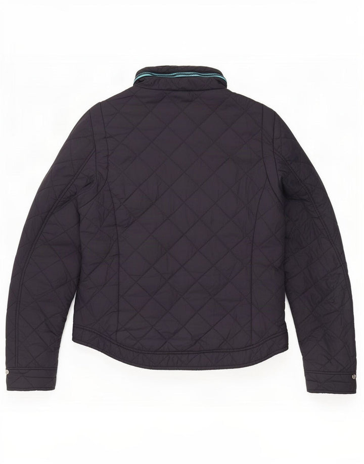 Superdry Mens Hooded Quilted Jacket UK 38 Medium Navy Blue Nylon