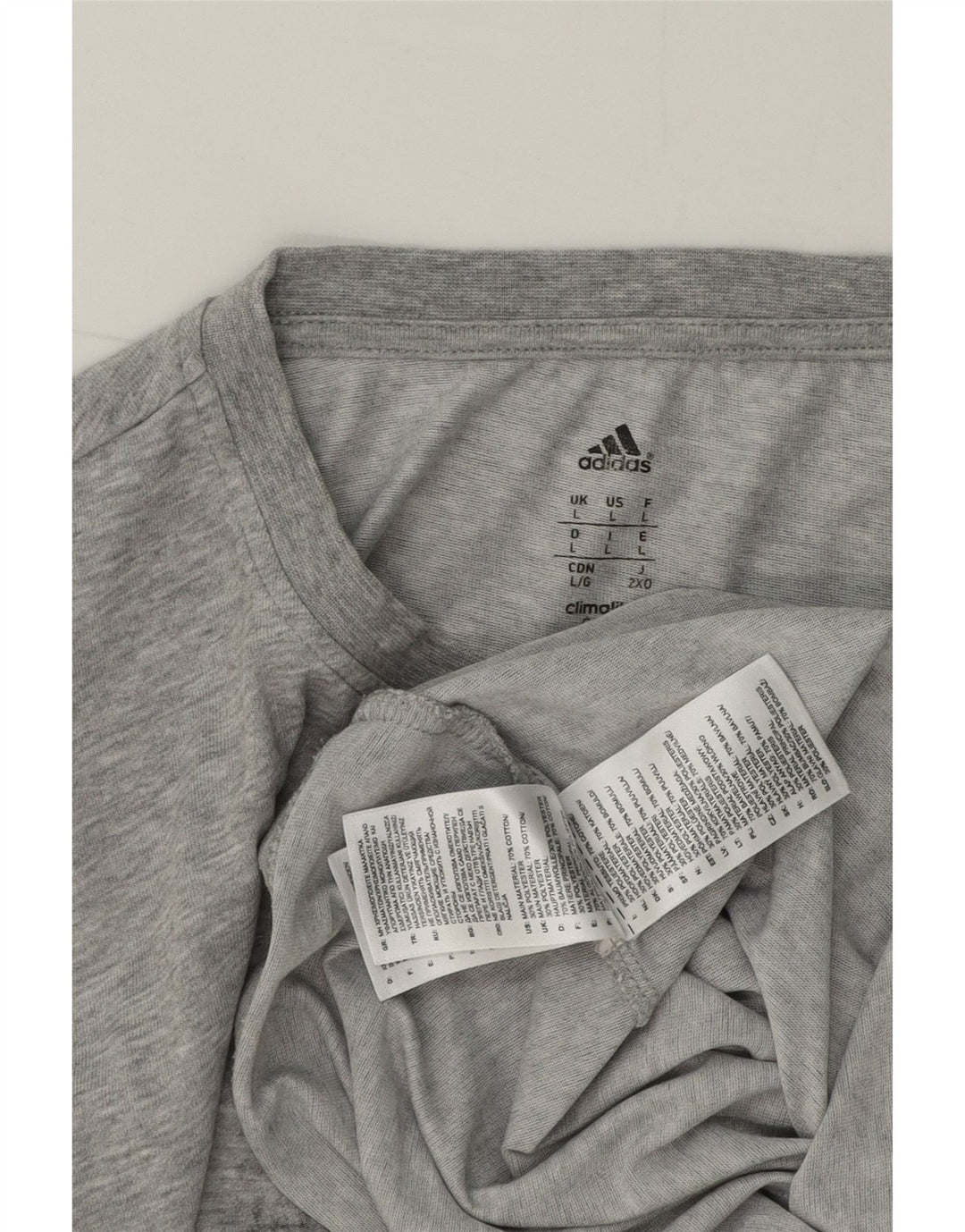 Adidas Mens Graphic T-Shirt Top Large Grey Flecked Cotton