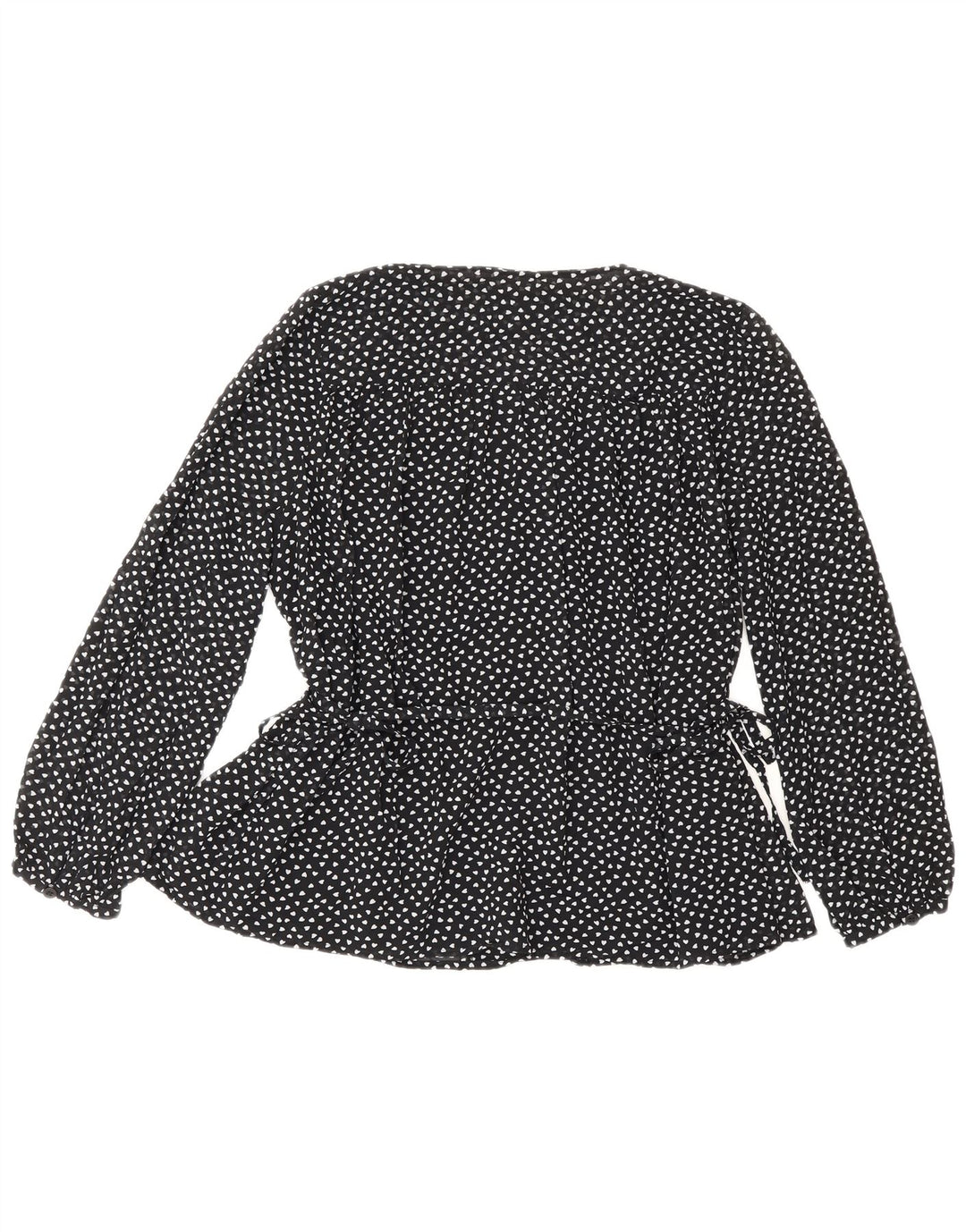 Whistles Womens Shirt Blouse UK 10 Small Black Spotted Polyester Heart