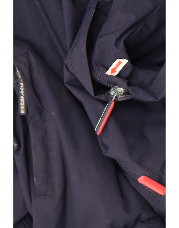 Superdry Womens Graphic Windbreaker Jacket UK 10 Small Navy Blue