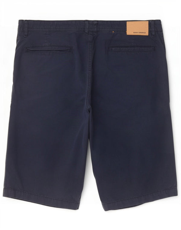 Hugo Boss Mens Chino Shorts W36 Large Navy Blue Cotton