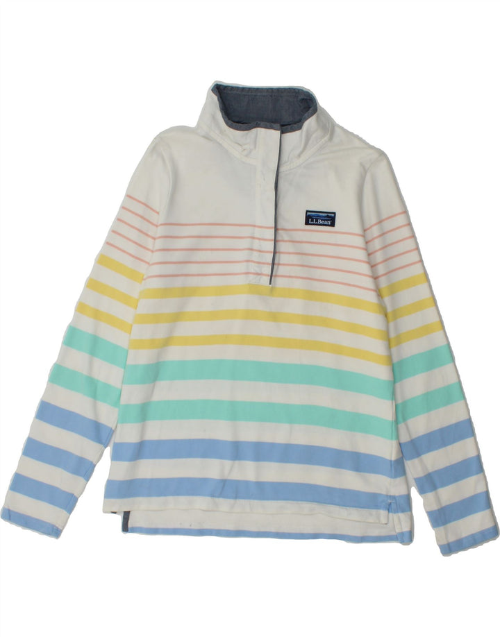 L.L.BEAN Womens Sweatshirt Jumper UK 10 Small Multicoloured Striped Vintage L.L.Bean and Second-Hand L.L.Bean from Messina Hembry 