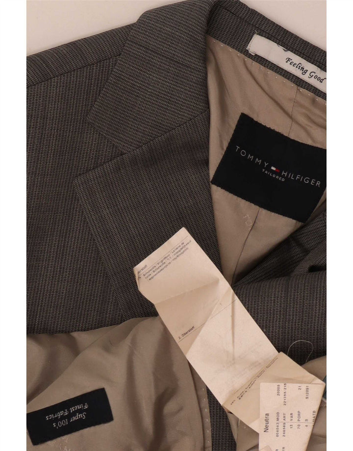 Tommy Hilfiger Mens 2 Button Blazer Jacket IT 54 2XL Grey Virgin Wool