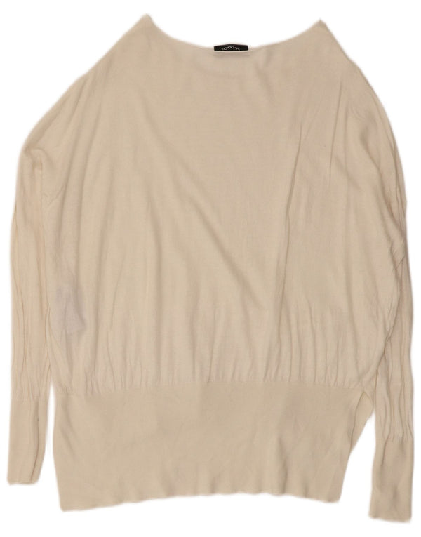 Max & Co. Womens Oversized Boat Neck Jumper Sweater UK 10 Small Off White
