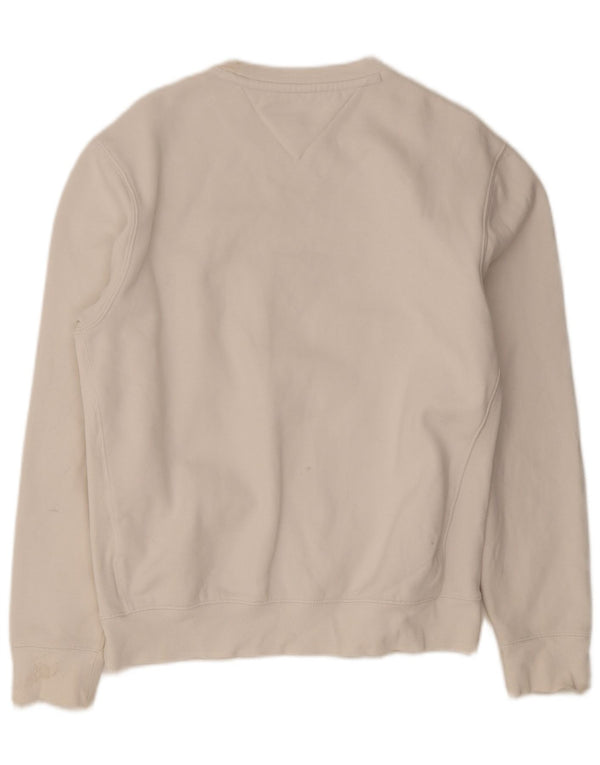 Tommy Hilfiger Mens Graphic Sweatshirt Jumper Small White Cotton