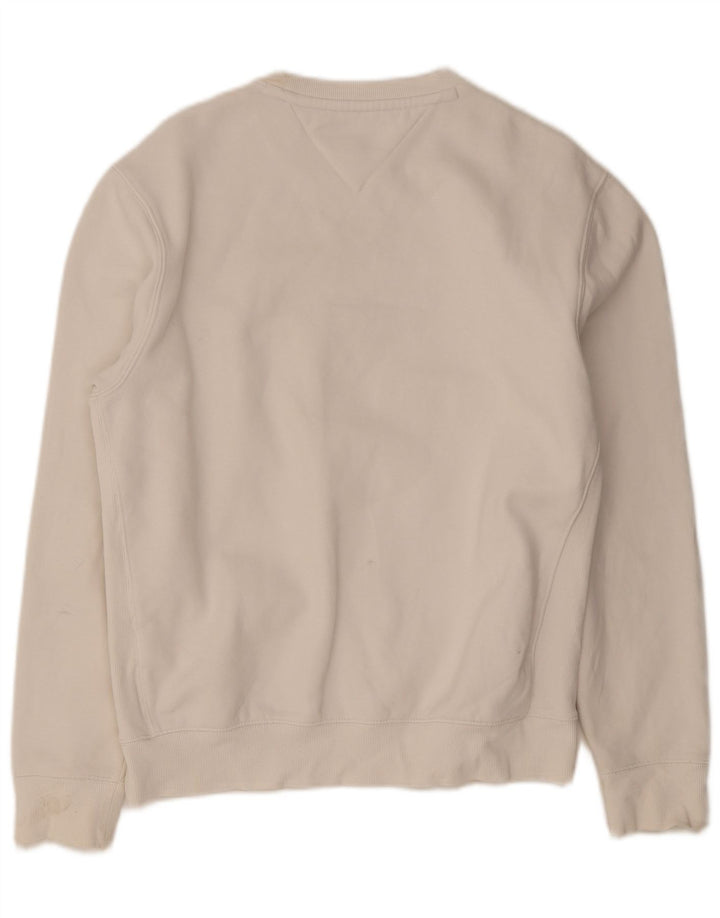Tommy Hilfiger Mens Graphic Sweatshirt Jumper Small White Cotton