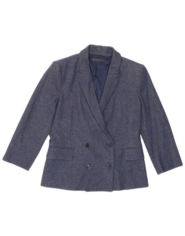 Trussardi Womens 3/4 Sleeve Double Breasted Blazer Jacket IT 42 Medium Blue