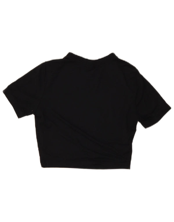 Nike Womens Crop Slim Fit Graphic T-Shirt Top UK 8 Small Black Modal