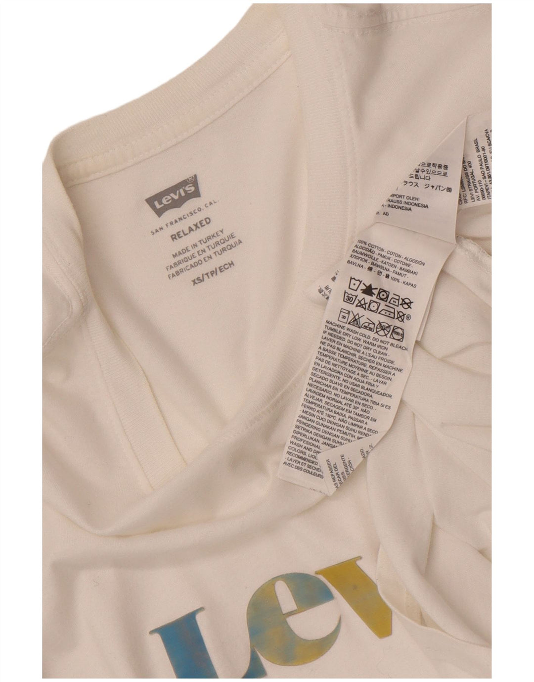 Levi's Mens Relaxed Graphic T-Shirt Top XS White Cotton