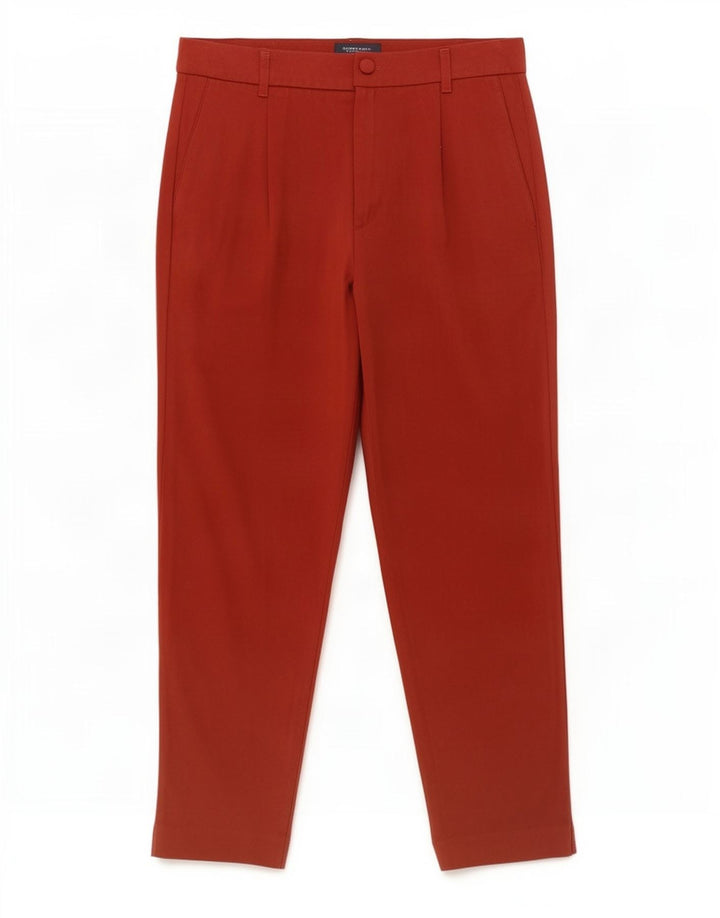 Zara Womens Pegged Chino Trousers Small W26 L26 Red Polyester