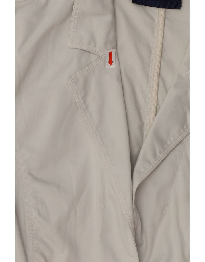 TRUSSARDI Womens 3 Button Blazer Jacket IT 40 Small White Cotton