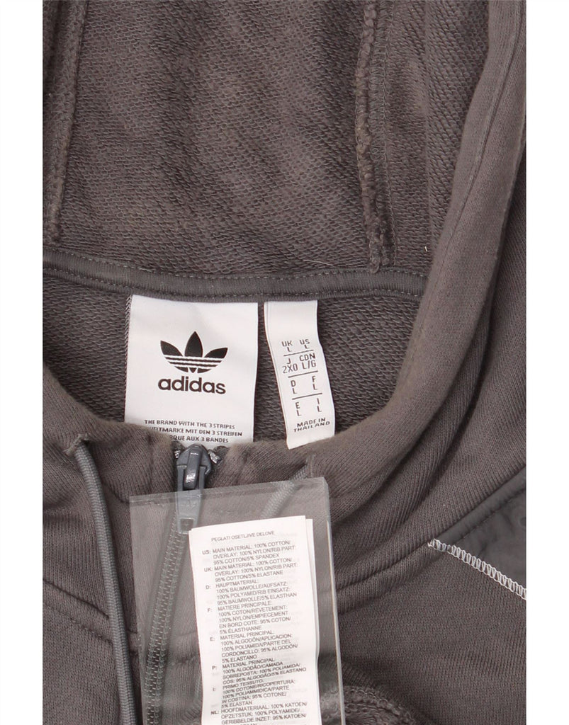 ADIDAS Mens Zip Hoodie Sweater Large Grey Cotton Vintage Adidas and Second-Hand Adidas from Messina Hembry 